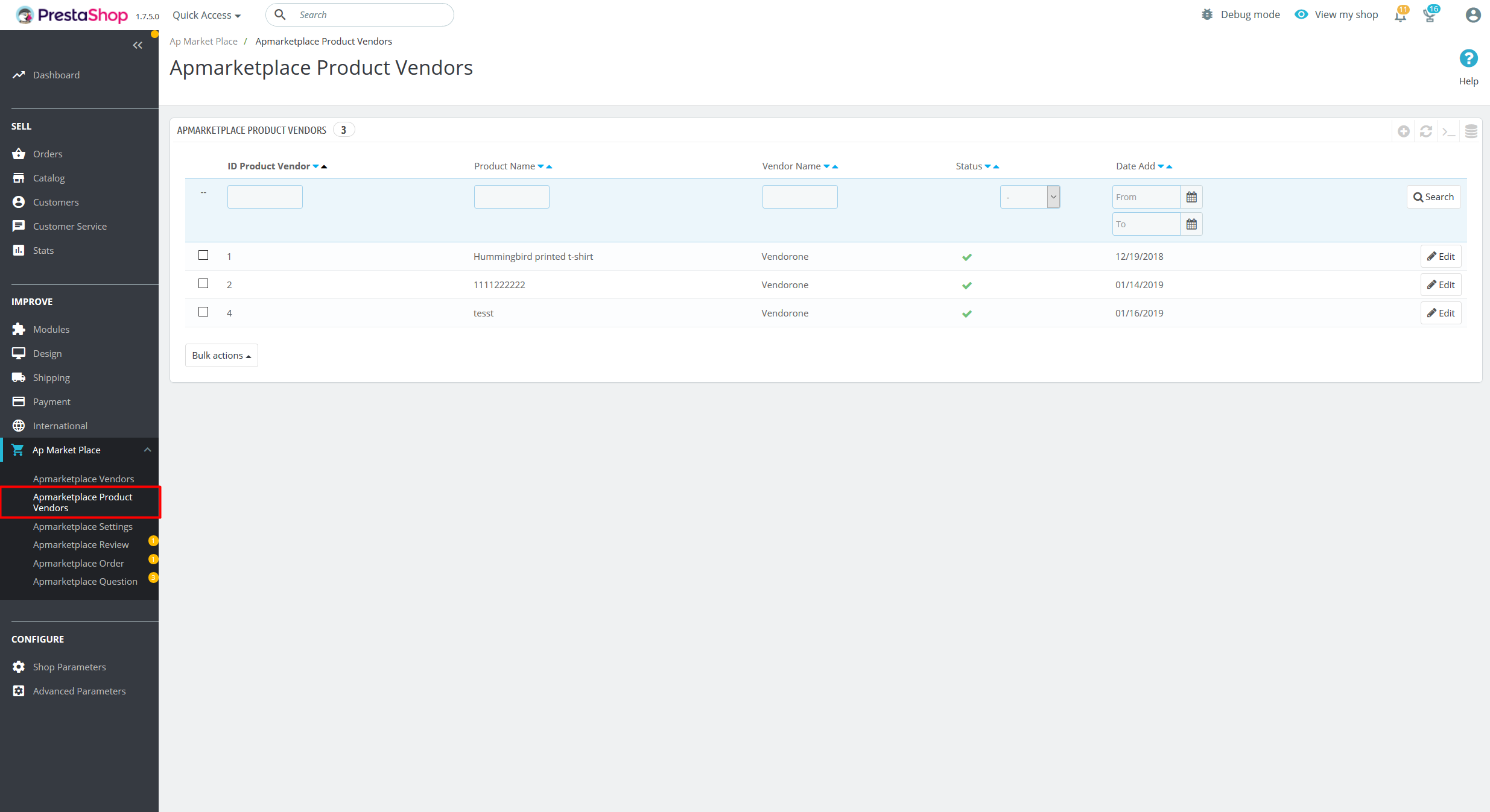 assets Product Vendors