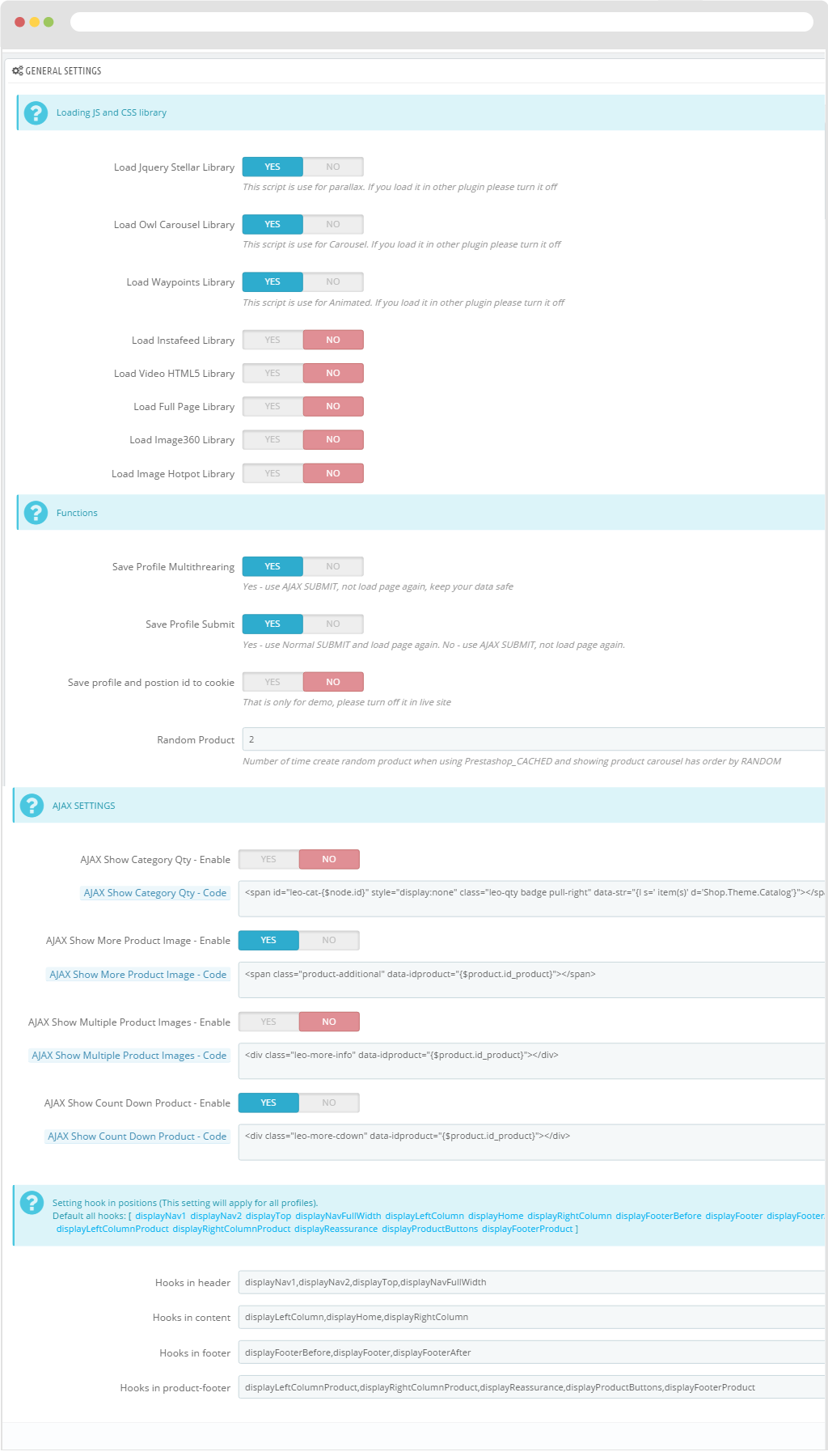 Product list